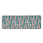 Pink Cactus Pattern Print Long Kitchen Mat