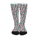 Pink Cactus Pattern Print Long Socks