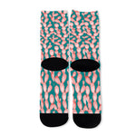 Pink Cactus Pattern Print Long Socks