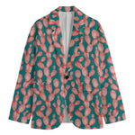 Pink Cactus Pattern Print Men's Blazer