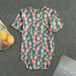 Pink Cactus Pattern Print Men's Bodysuit