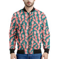 Pink Cactus Pattern Print Men's Bomber Jacket