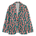 Pink Cactus Pattern Print Men's Cotton Blazer