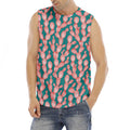 Pink Cactus Pattern Print Men's Fitness Tank Top