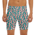 Pink Cactus Pattern Print Men's Long Boxer Briefs