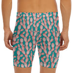Pink Cactus Pattern Print Men's Long Boxer Briefs