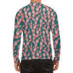 Pink Cactus Pattern Print Men's Long Sleeve Rash Guard
