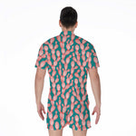 Pink Cactus Pattern Print Men's Rompers