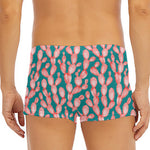 Pink Cactus Pattern Print Men's Short Boxer Briefs