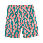 Pink Cactus Pattern Print Men's Sports Shorts