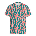 Pink Cactus Pattern Print Men's Sports T-Shirt