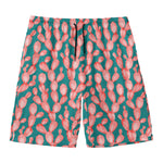Pink Cactus Pattern Print Men's Swim Trunks