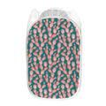 Pink Cactus Pattern Print Mesh Laundry Hamper