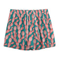 Pink Cactus Pattern Print Mesh Shorts