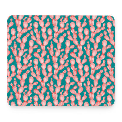 Pink Cactus Pattern Print Mouse Pad
