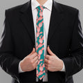 Pink Cactus Pattern Print Necktie
