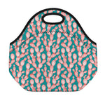 Pink Cactus Pattern Print Neoprene Lunch Bag