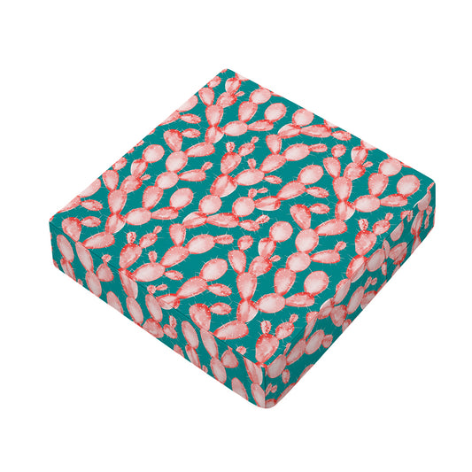 Pink Cactus Pattern Print Outdoor Seat Cushion Cover