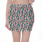 Pink Cactus Pattern Print Pencil Mini Skirt