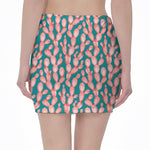 Pink Cactus Pattern Print Pencil Mini Skirt