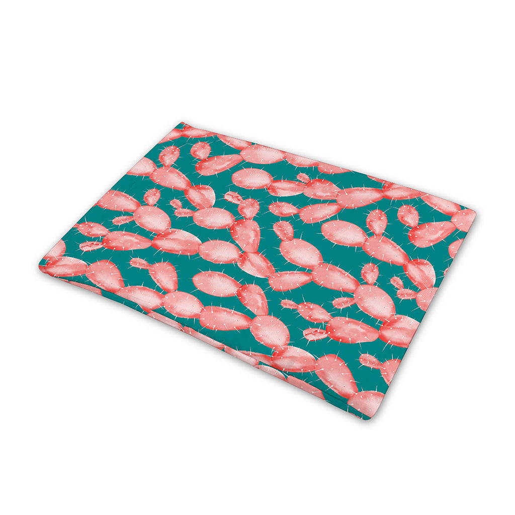 Pink Cactus Pattern Print Pet Cooling Mat Cover