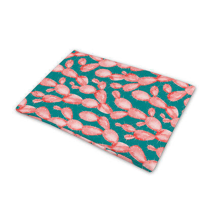 Pink Cactus Pattern Print Pet Cooling Mat Cover