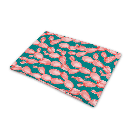 Pink Cactus Pattern Print Pet Cooling Mat Cover
