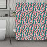 Pink Cactus Pattern Print Polyester Shower Curtain