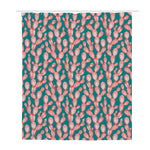 Pink Cactus Pattern Print Polyester Shower Curtain