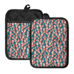 Pink Cactus Pattern Print Pot Holders With Pocket