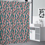 Pink Cactus Pattern Print Premium Shower Curtain