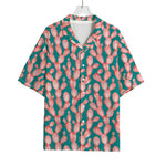 Pink Cactus Pattern Print Rayon Hawaiian Shirt