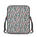 Pink Cactus Pattern Print Rectangular Crossbody Bag