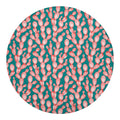 Pink Cactus Pattern Print Round Blanket