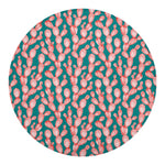 Pink Cactus Pattern Print Round Blanket