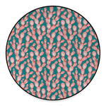 Pink Cactus Pattern Print Round Floor Mat