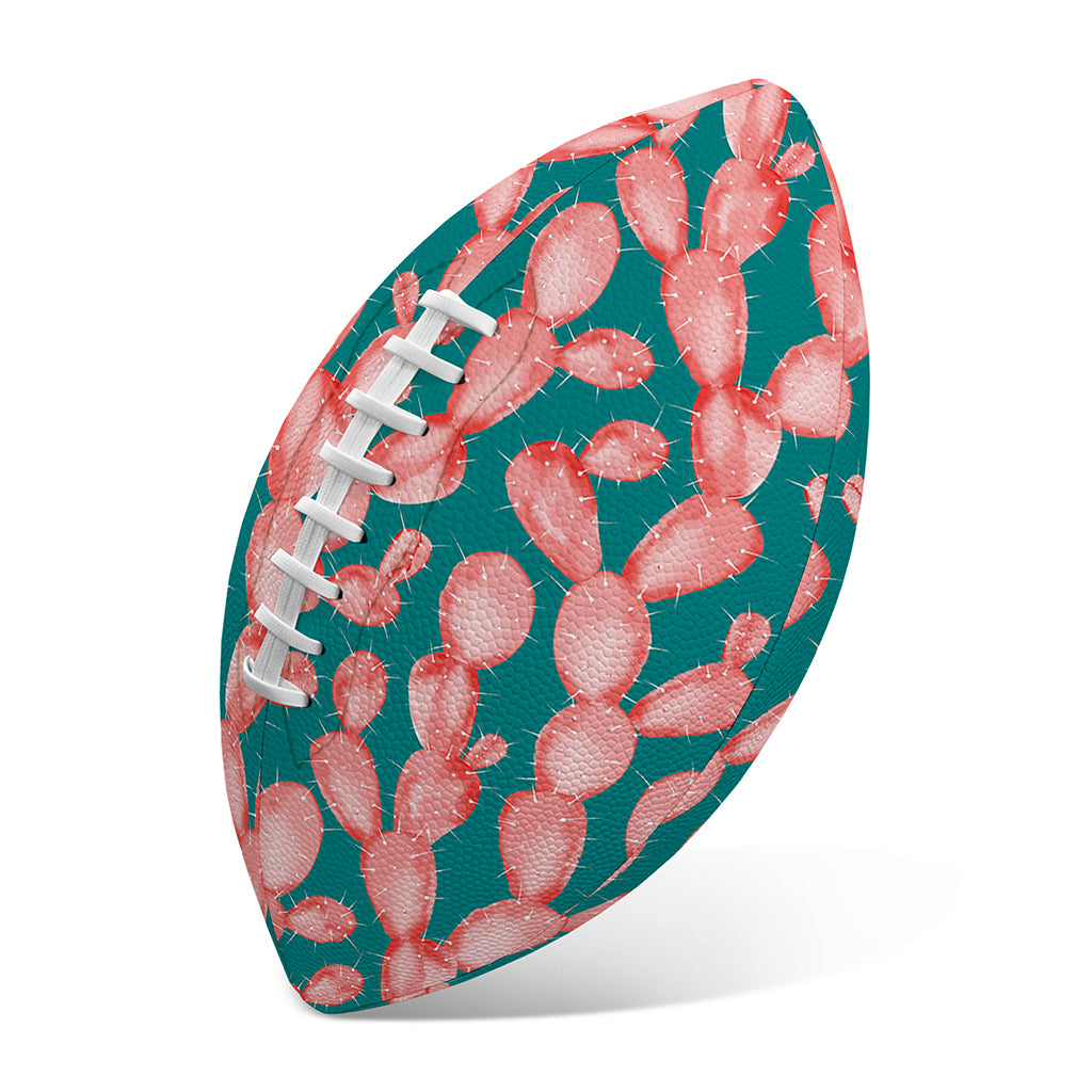 Pink Cactus Pattern Print Rugby Ball