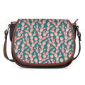 Pink Cactus Pattern Print Saddle Bag
