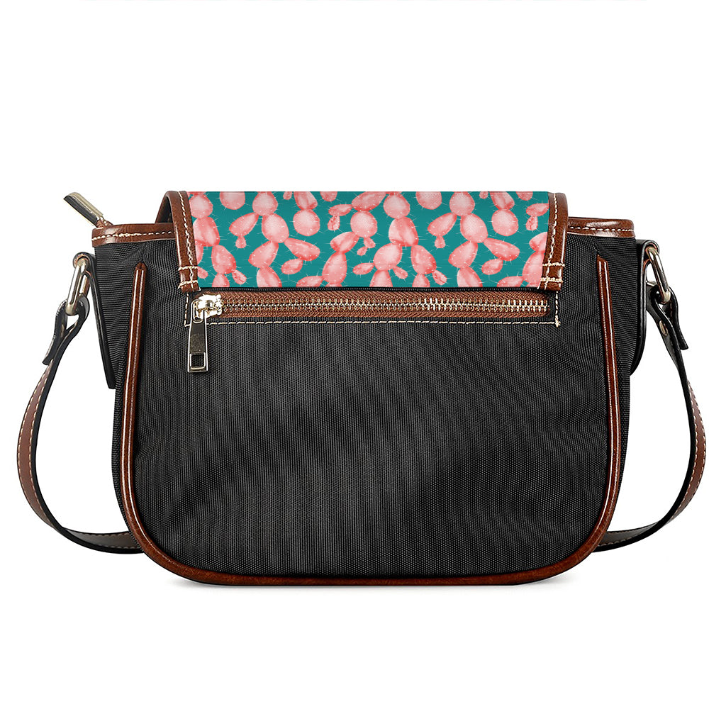 Pink Cactus Pattern Print Saddle Bag
