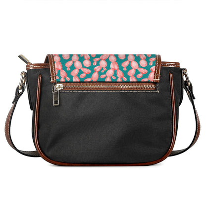 Pink Cactus Pattern Print Saddle Bag