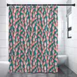 Pink Cactus Pattern Print Shower Curtain