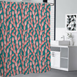 Pink Cactus Pattern Print Shower Curtain