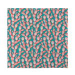 Pink Cactus Pattern Print Silk Bandana