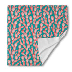 Pink Cactus Pattern Print Silk Bandana
