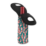 Pink Cactus Pattern Print Single Neoprene Wine Tote