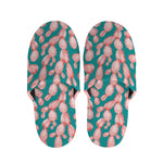 Pink Cactus Pattern Print Slippers