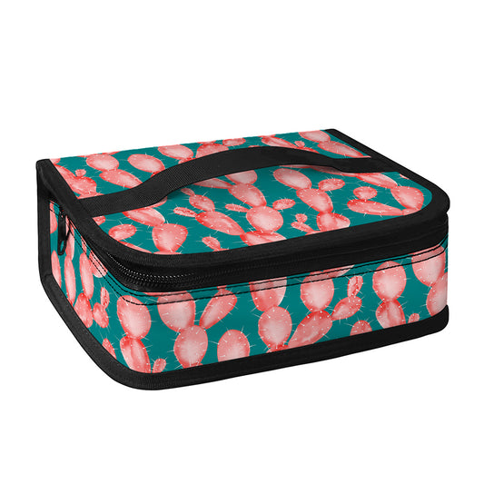 Pink Cactus Pattern Print Small Lunch Bag