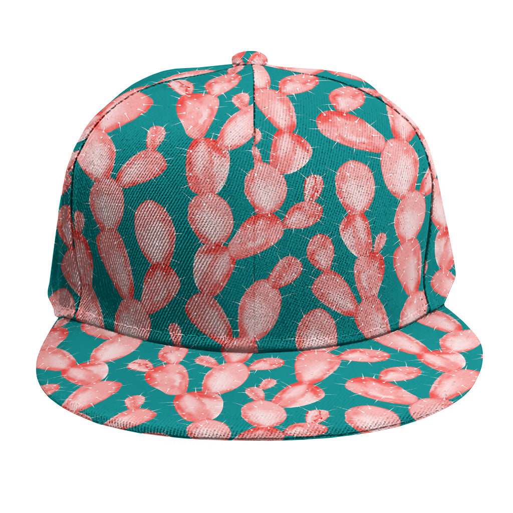 Pink Cactus Pattern Print Snapback Cap