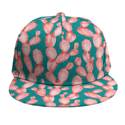 Pink Cactus Pattern Print Snapback Cap