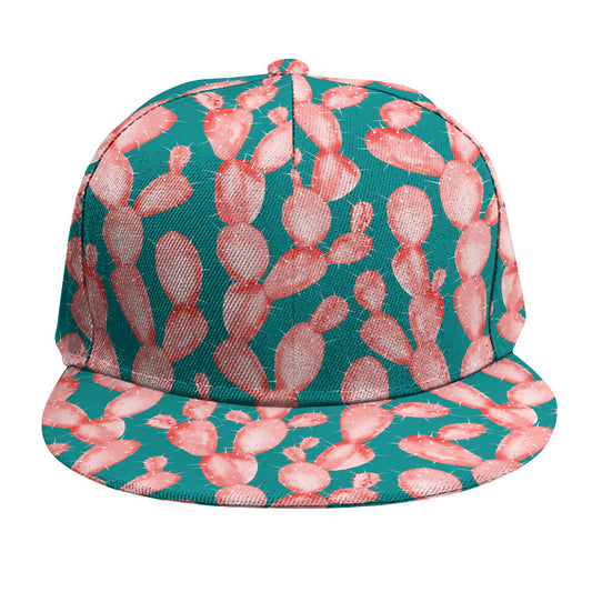 Pink Cactus Pattern Print Snapback Cap
